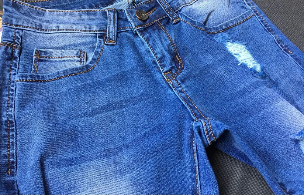 2017 New Hot Selling Women Low-waist Slim Elastic Jeans Pants Fit Close Pencil Pants Irregular Broken Hole Washed with Plus Size (11)