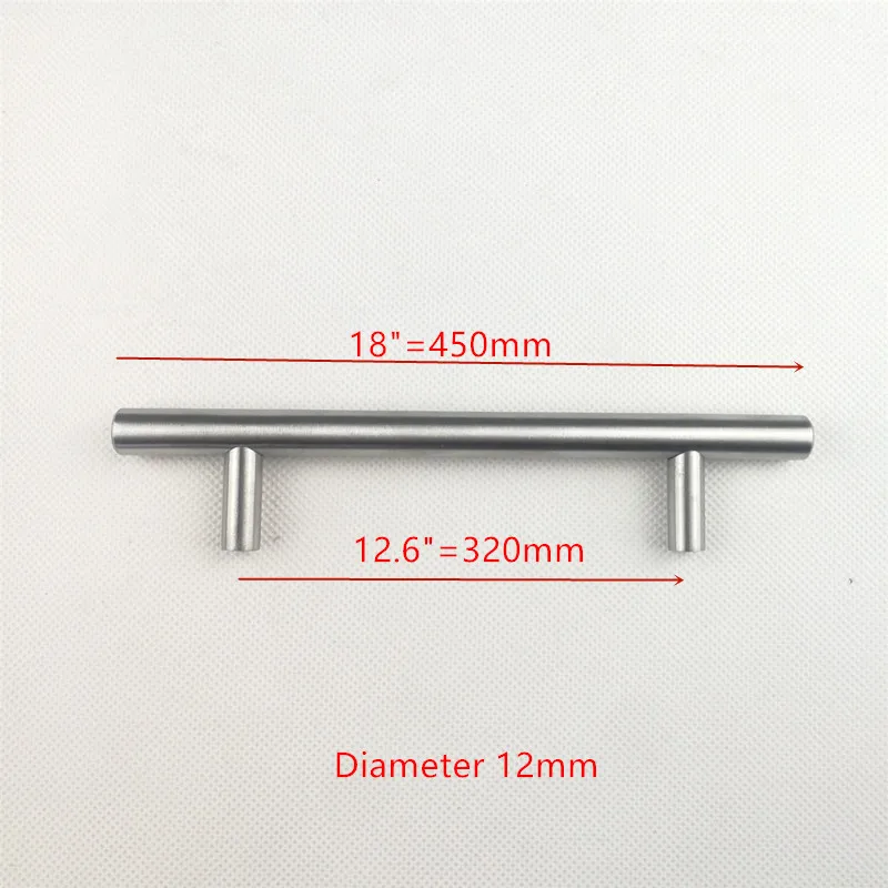 Диаметр 12 мм Нержавеющая сталь матовая золотая ручка дверца кухонного шкафа Т-образная ручка "~ 24"
