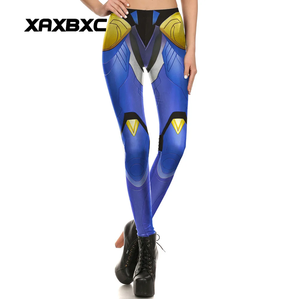 

1676 Sexy Girl leggins Blizzard Game OW Pharah Cosplay Printed Polyester Elastic Slim Fit Fitness Women Leggings Pants Trousers