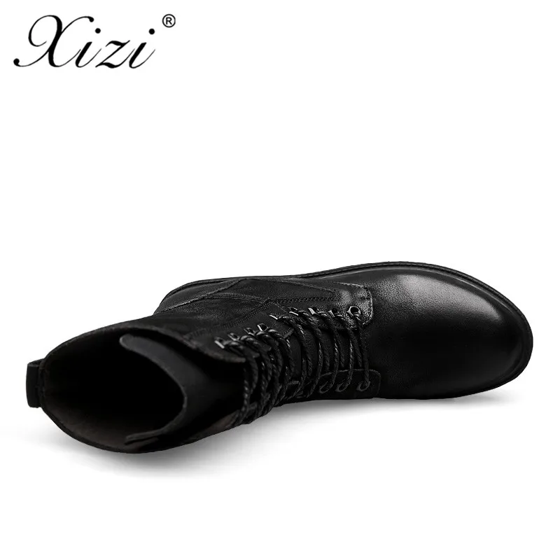 Hommes Étanche Noir De 2018 Fourrure Nouvelle Motorcycle Boots Chaussures Combat Vache gris Hiver Bottes Boucle Militaire En Split Xizi Boot Vintage Cuir dZqdR