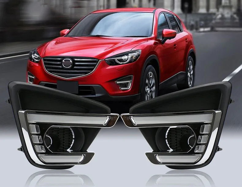 Для Mazda CX-5 CX5 белого до желтого светодиодный дневные день Туман огни DRL Run лампы 1 пара авто аксессуары