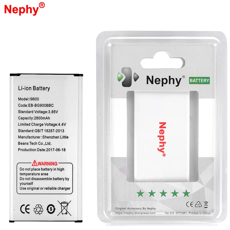 2019 Nephy оригинальная Φ для Samsung Galaxy S5 S 5 Active G900F EB BG900BBE I9600 2800mAh|Аккумуляторы