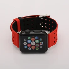 Two Sides Sports Silicone Watch Band 38 42mm for Apple Watch Series 1 2 Comfortable Holes