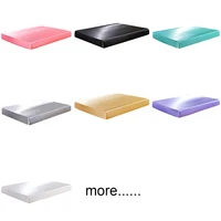 Drap-housse en Satin de soie sur élastique, couleur unie, protection de matelas, draps sur bande élastique, Drap Housse de Matela Queen King 6