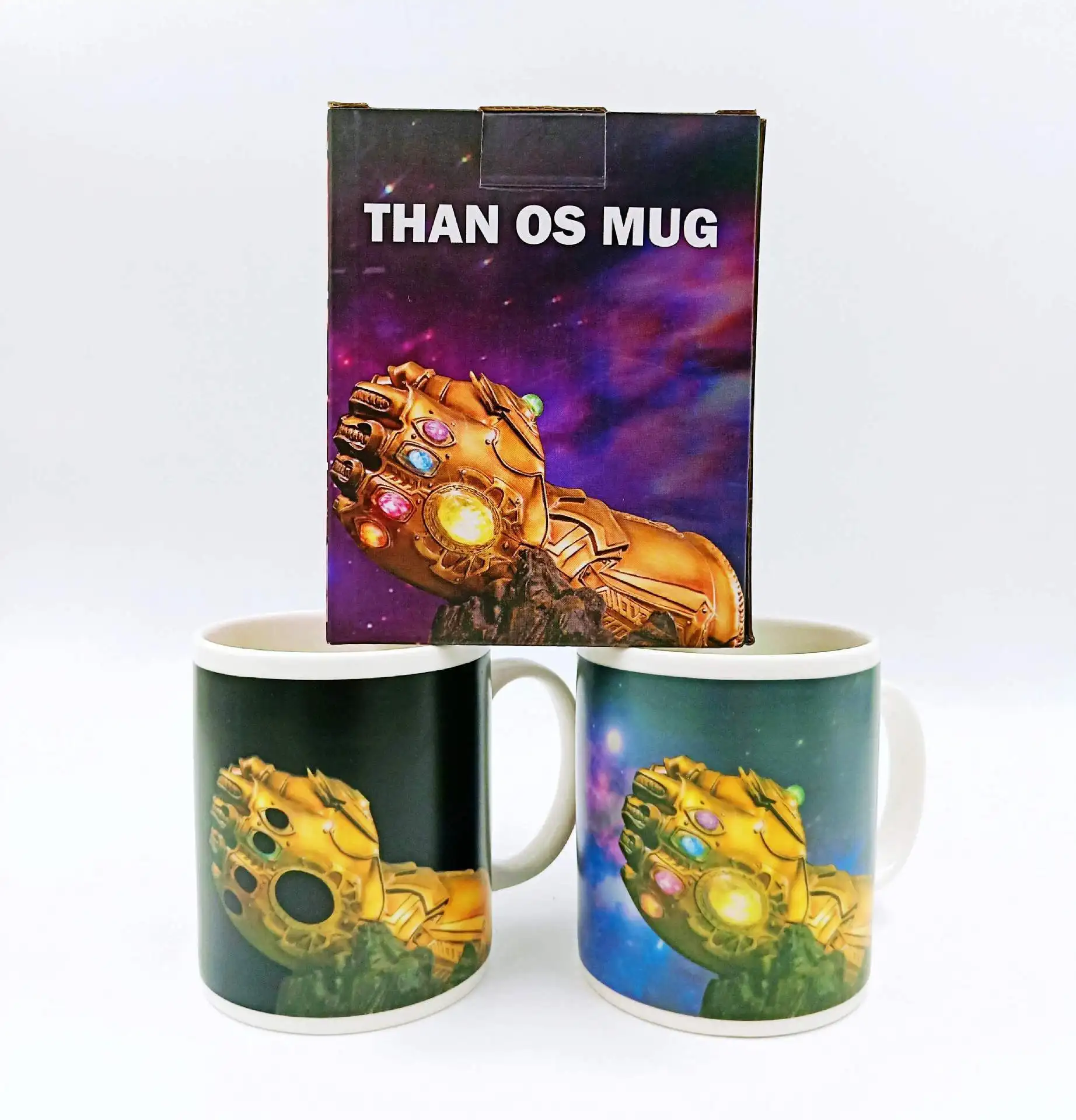 

Avengers: Endgame Thanos gloves Mug Superhero Figure Color Changing Mug 350ml Heat Reveal Coffee Milk Tea Cup Infinity gloves