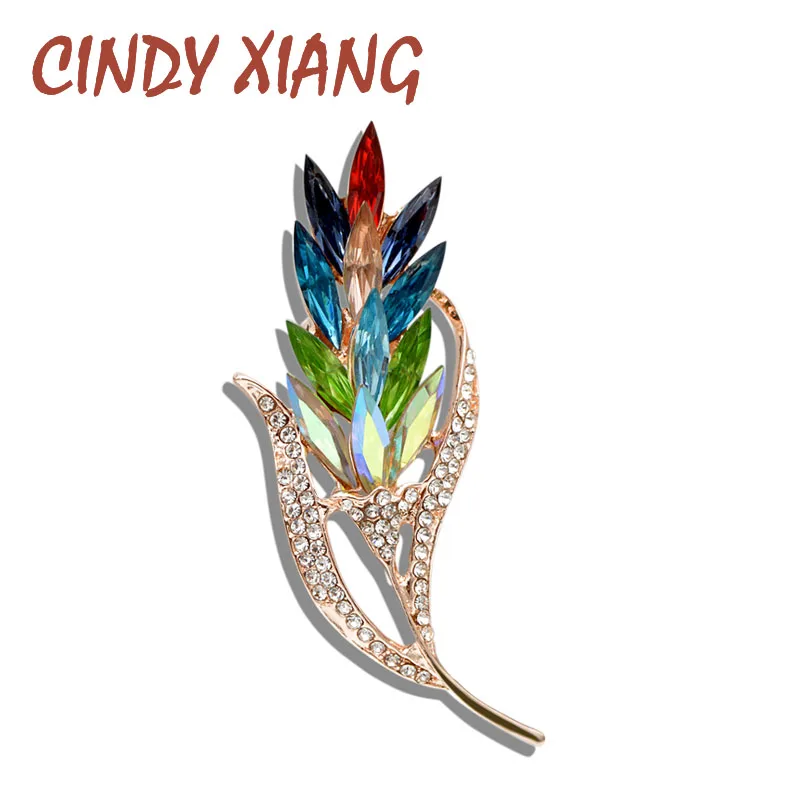 Женская разноцветная брошь CINDY XIANG в виде кристаллов пшеницы стразы|rhinestone brooch