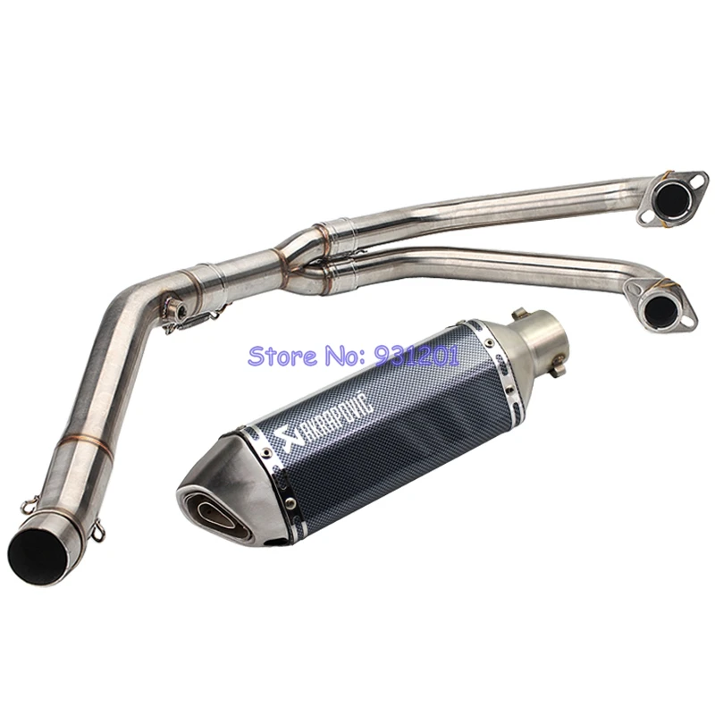 

Motorcycle Akrapovic Exhaust Pipe Full System for Yamaha YZF R25 R3 MT03 (2014-2018) Front Middle Pipe Headers Escape Moto