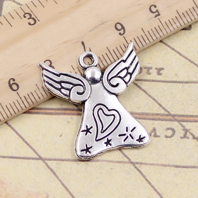 10 шт. подвески в виде сердца и ангела|tibetan silver plated|pendants craftspray charm |