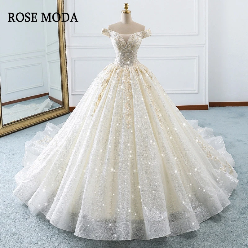 Розовое свадебное платье с открытыми плечами, кружевное свадебное платье цвета шампанского es, бальное платье с длинным шлейфом, реальные фотографии