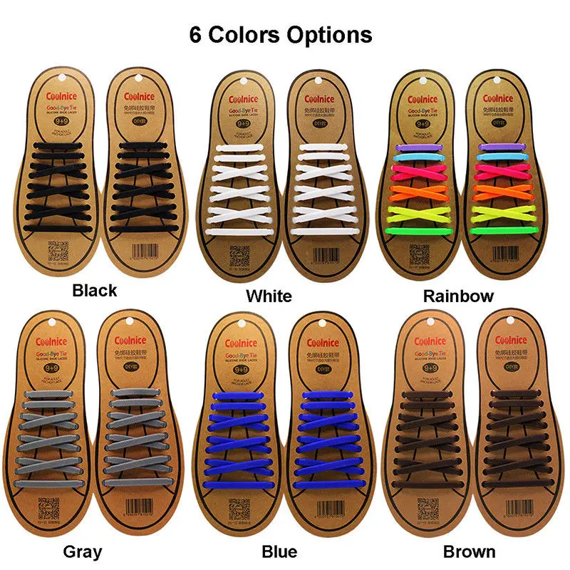 

2pack Novelty No Tie Shoelaces Unisex Elastic Silicone Shoe laces for Kids and Adults All Sneakers Fit Strap