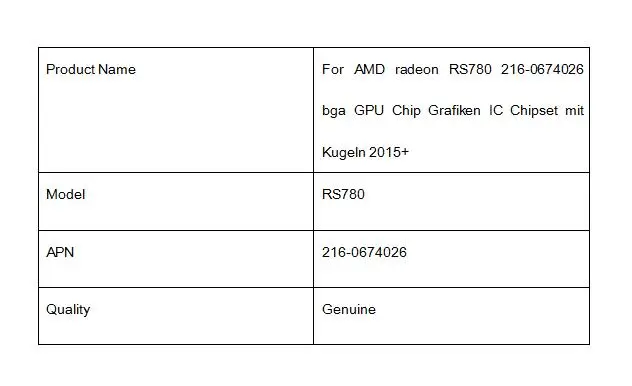 1 лот/5 шт. для AMD radeon RS780 216-0674026 bga GPU чип Grafiken IC чипсет mit Kugeln