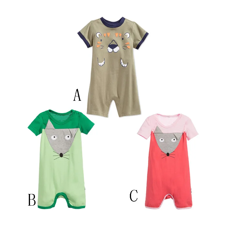

2019 spring and summer 100% cotton soft newborn jumpsuit baby clothes cute animal pajamas printed jumpsuit newborn baby clothing