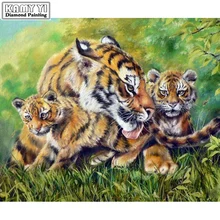 Полный квадратный алмаз 5D DIY Алмазная картина фото на заказ "Три тигра" 3D вышивка крестиком Мозаика Декор