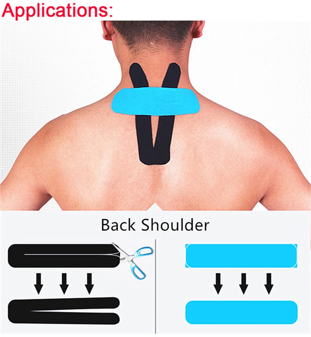 2 размера, лента для мышц, водонепроницаемая, кинезиологическая лента, спортивная лента, обвязка, для футбола, для колена, для мышц, медицинская лента, для спорта, для восстановления