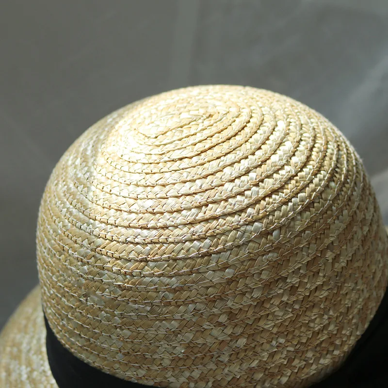 01904-xiao03206 ручная работа соломенный бант Хепберн Стиль абажур modeli Досуг леди праздник Пляж ведро кепки для женщин открытый шляпа