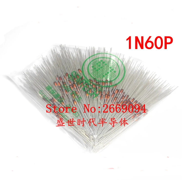 

500pcs 1N60 1N60P Schottky Germanium Diode 45V TV Radio FM Detection