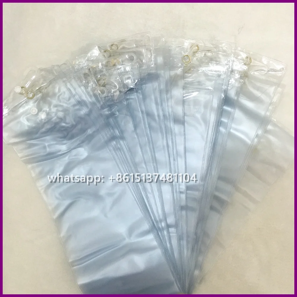 wholesale 200pcs 8" 24" PVC plastic hair extension bags with hanger and