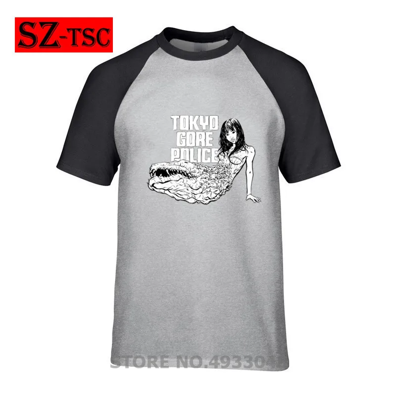 

Tokyo Gore Police Men's T-Shirts 2019 Funny Printed Short Sleeve Tshirts Summer Hip Hop Casual 100% Cotton Tops Tees Streetwear
