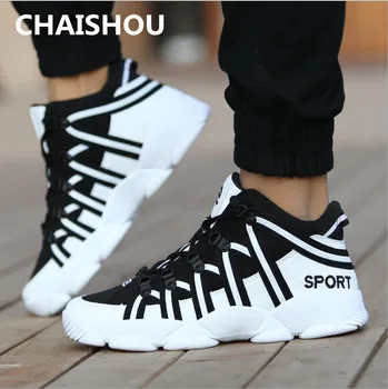 

CHAISHOU 2019 New Spring mens fashion shoes man sneakers PU casual breathable platform running shoes Sapato Masculino F-299