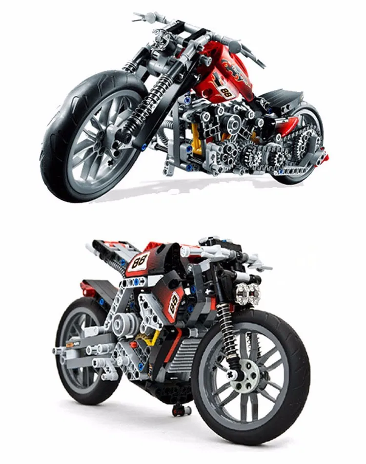 Mailackers 3354 378Pcs Technic Series Speed Motorcycle Model Puzzle DIY building blocks toys for children Legoing Compatible 8051