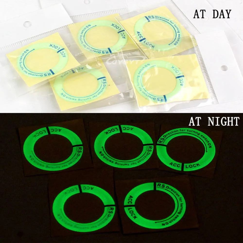 3D крышка переключателя зажигания автомобиля светящееся кольцо для ключей Крышка отверстия наклейка автомобильный Стайлинг