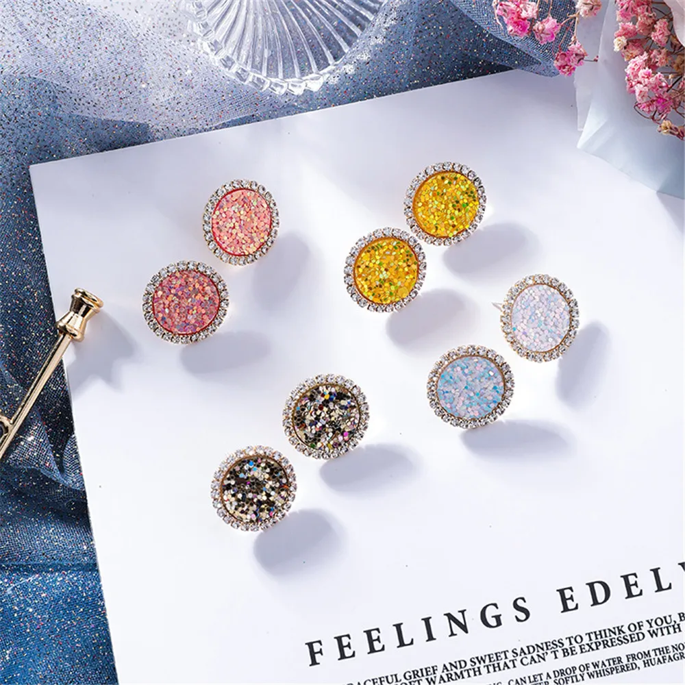 

Korean Geometric Round Vintage Rhinestone Feautured 2019 Summer Woman Girl Stud Earrings Fashion Jewelry Holiday-MSE