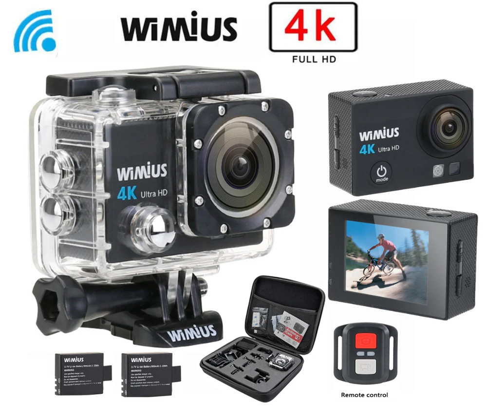 Wimius Action Camera 4K wifi HD 16MP Sports Video Car DVR Go Waterproof