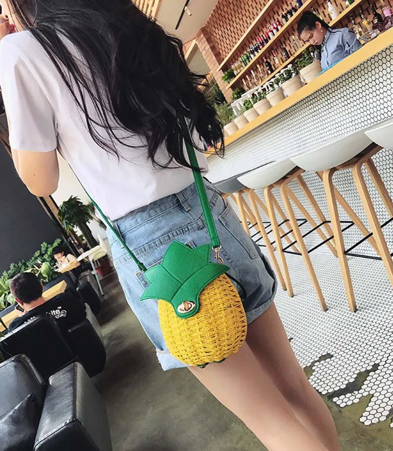 Women Pineapple Handbags Straw Weave Designer Female Shoulder Bags Ladies Fashion Clutches Tote Women Messenger Bag SS0319 (12)