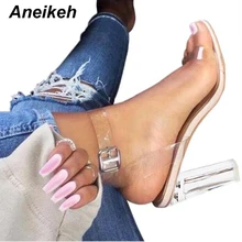 Aneikeh – sandales en PVC à talons hauts et bout ouvert pour femmes, escarpins transparents de 11CM, grande taille 41 42, 2021