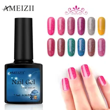 

AMEIZII Neon Glitter UV Gel Nail Polish Lacquer Soak Off Healthy Gel Varnish For Nail Art Shiny Color UV Gel Manicure 7.5ML