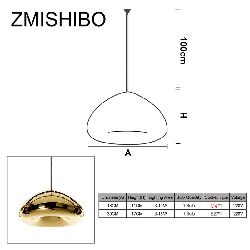 Современная стеклянная Подвесная лампа ZMISHIBO 110 240 В E27 G4 хромированная золотистая