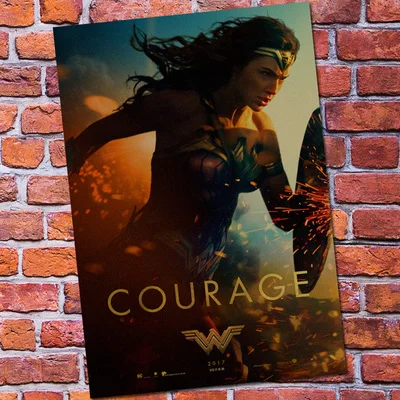 Винтажный бумажный Ретро аниме постер-Wonder Woman DC-poster cudi poster/Винтажный домашний Настенный декор - Цвет: Сливовый