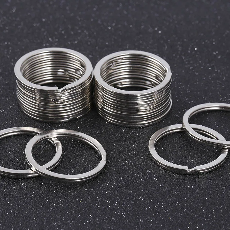 

20pcs High Quality Keyring 1.7x28mm Flat Split Ring Metal Circle for Diy Keychain Making Findings Handmade Accessories Supplier