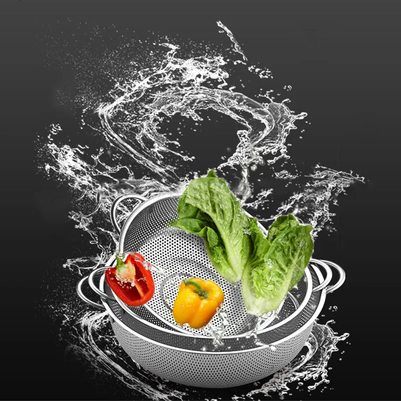 

1Pc Kitchen Mesh Sifter Colander Strainer Sieve Rice Food Basket Cleaning Gadget Kitchen Clips Stainless Steel Tools