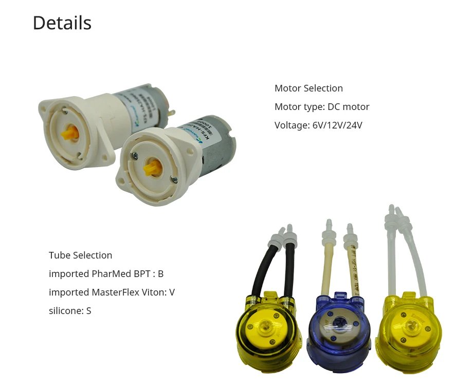 Kamoer KFS мини 6 В/12 В/24 В перистальтический насос небольшой водяной насос с высокой точностью и щеточный двигатель постоянного тока