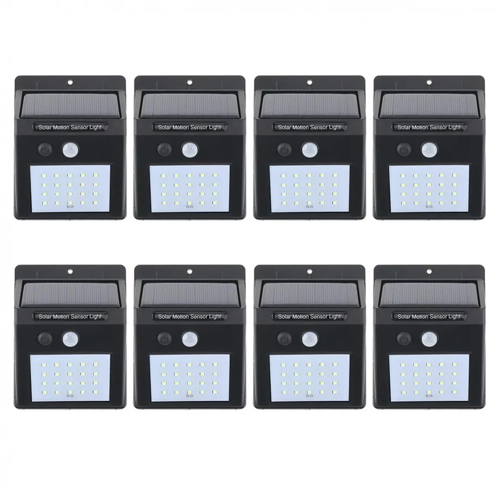 

Hot !8pcs Outdoor Waterproof 20 LED Rechargeable Solar Power PIR Motion Sensor Wall Light for Garden / Yard / Driveway