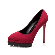 2016 Sexy Suede High-heeled Shoes Thin Heels Female Waterproof OL Career Women Pumps Shoes