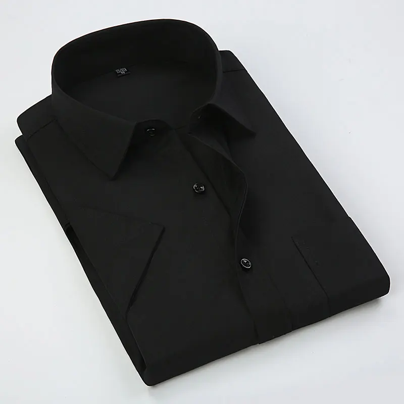 Большие размеры 6Xl 7XL 8XL Мужская рубашка с короткими рукавами летняя широкая полосатая рубашка белая черная красная Деловая одежда Топы Плюс Размер - Цвет: A1