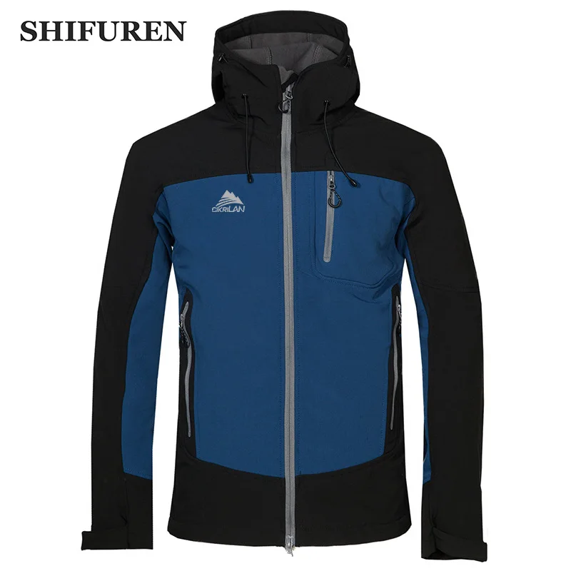 Shifuren открытый флисовая куртка Для мужчин Windstopper Водонепроницаемый Походные куртки зимние утепленные походы Кемпинг Лыжная куртка