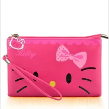 Милые маленькие женские сумочки hello kitty, водонепроницаемые, Женская эко-сумка, кошелек, клатчи с веревкой, 3 цвета, доступны