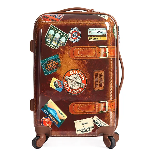 Personality Vintage Style Luggage Men and Women Travel Suitcase ABS+PC ...