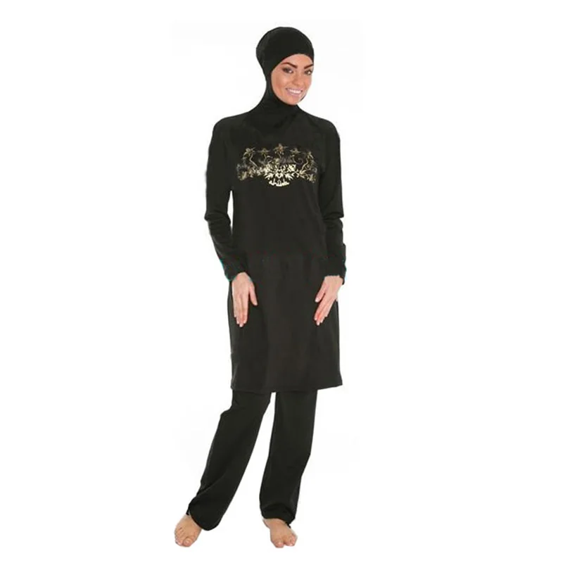 Буркини 4XLCheap Muslima abaya купальники Малайзия мусульманский костюм купальный костюм женский скромный покрытый купальный костюм - Цвет: 1