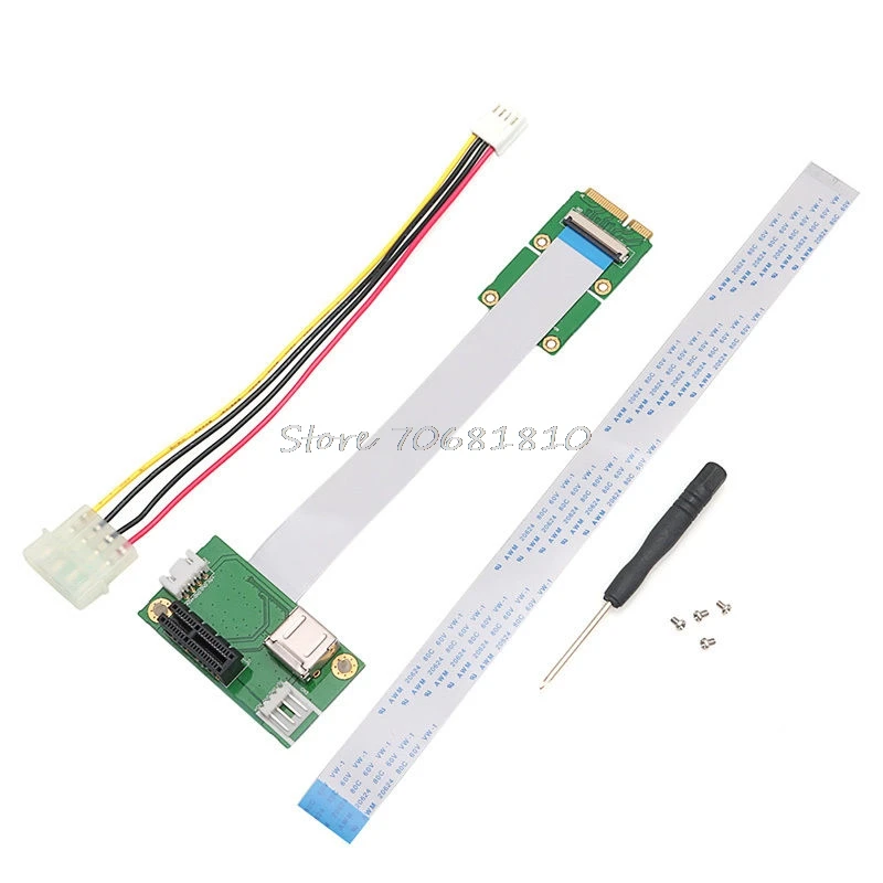 Mini PCI-E to PCI-E Express 1X Extension Cord Adapter Card with USB Riser Card Mini PCI-E to PCI-E Express 1X Extension Cord Adapter Card with USB Riser Card