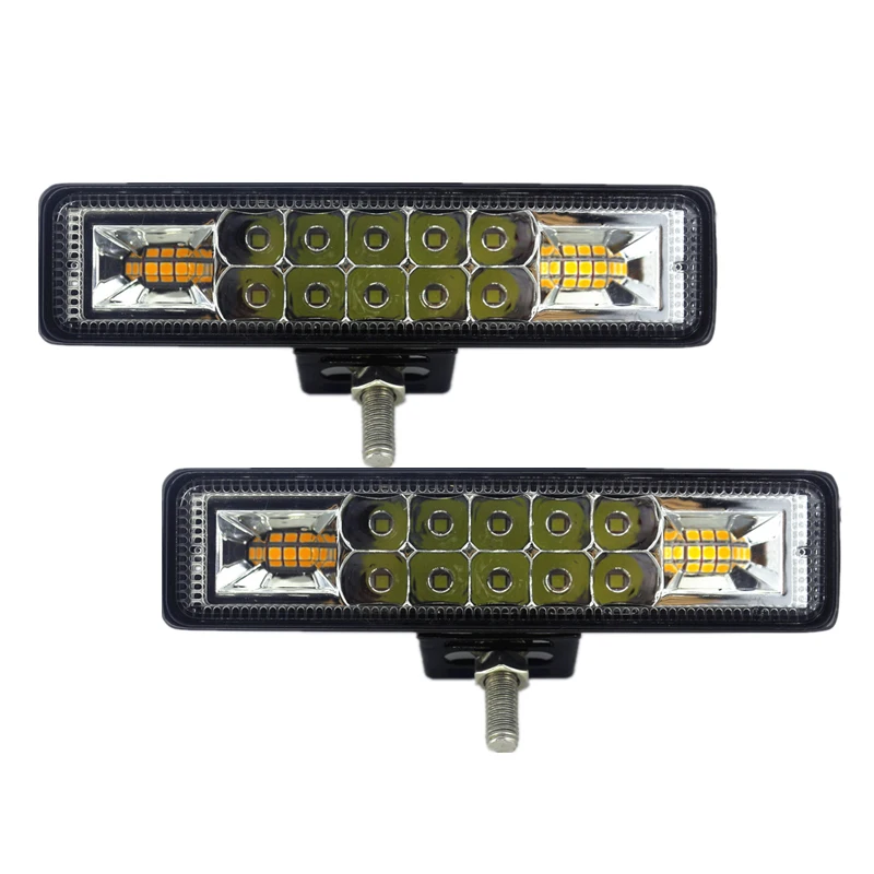

48W Strobe Flash Work Light LED Light Bar Dual Color for JEEP SUV ATV niva Off road 4x4 Truck Trailer Warning Work Lamp 12V 24V