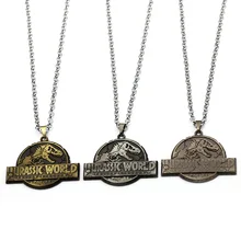 Jurassic dünya Fallen krallık kolye dinozor t-rex Metal kolye moda Link zinciri Charm hediyeler film takı