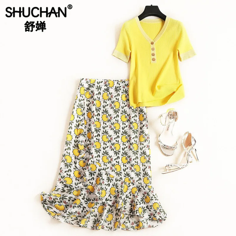 

Shuchan Fashionable Sweater Sets for Women Leisure Suits Prairie Chic Clothes for Women Costume Designer Womens Clothing 51781