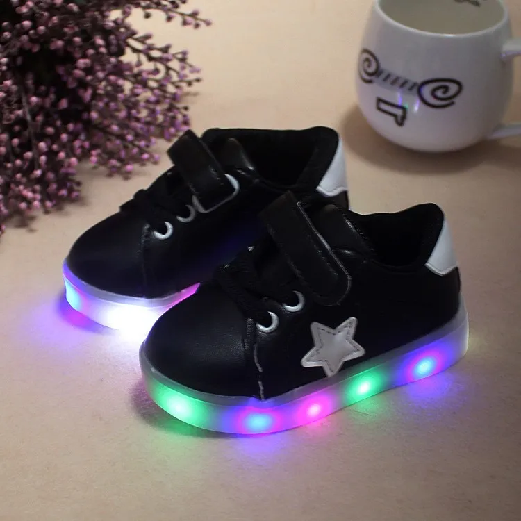 J Ghee Fashion LED Light Stars Kids Shoes For Baby Boy Girl Children's Casual Sneakers Boys Girls Soft Anti-slip Sports Shoes