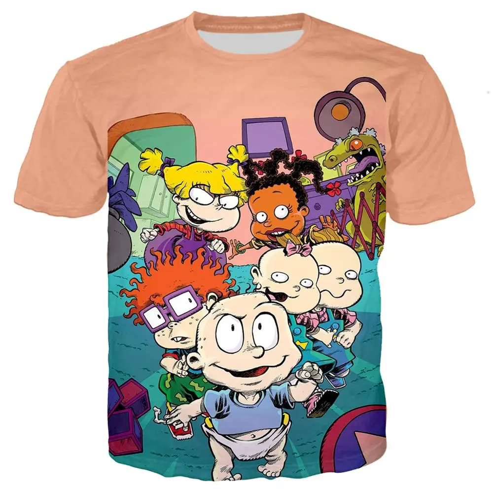 

Baby boy Kids Cartoon Print 3D t-shirts Anime Rugrats Cute tshirt Girl's summer tees Chiildren's clothing kawaii tops