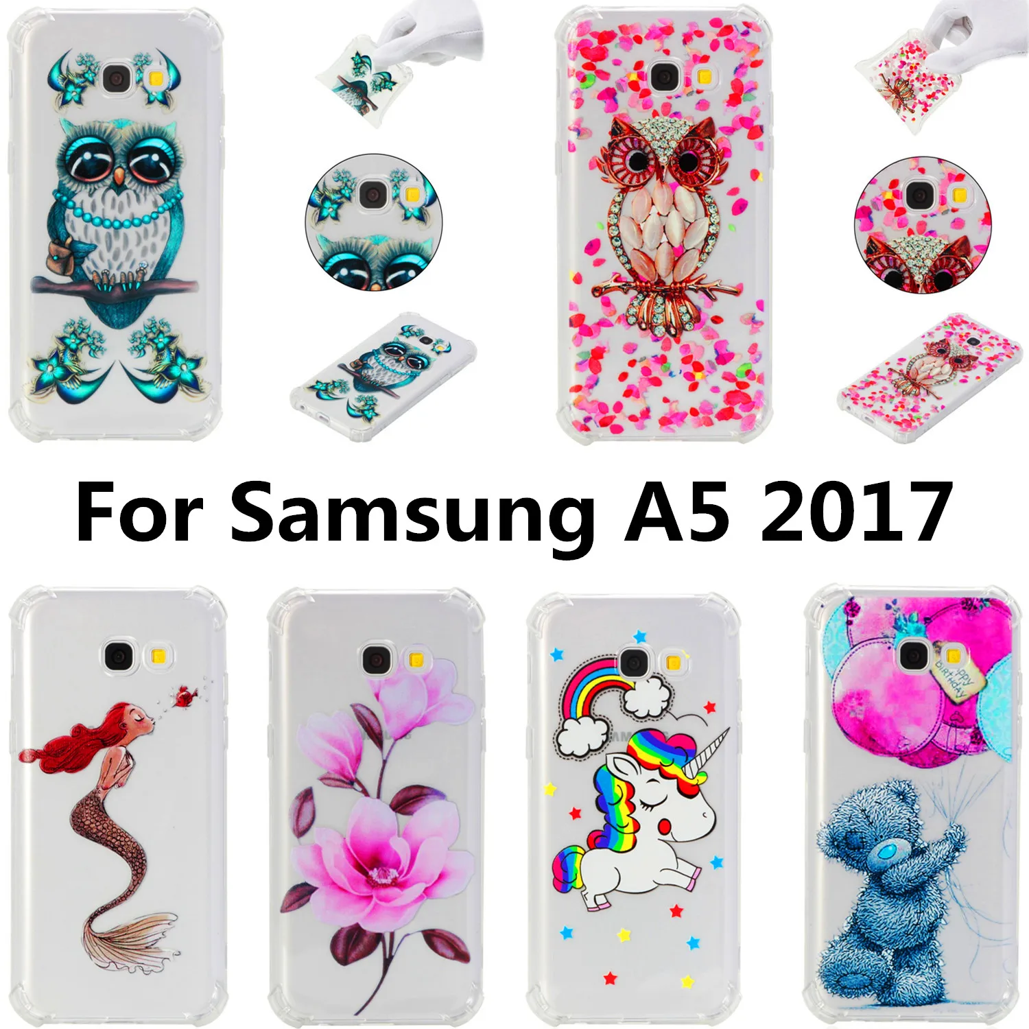 Anti-fall Back Fundas For Galaxy A5 2017 TPU soft Silicone Covers animal Capa for Samsung A520 Skin Bumper shell phone cases |
