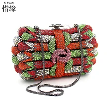 XIYUAN бренд леди вечерняя сумочка со стразами женский модный клатч кошелек для невесты Свадебная вечеринка Кошельки Цепи Сумки bolsos mujer